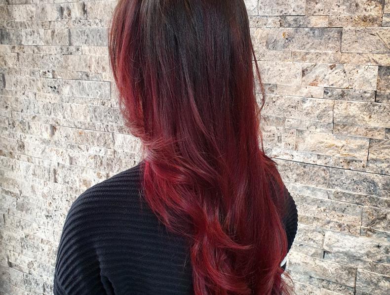 Deep Brown to Hot Red Balayage 